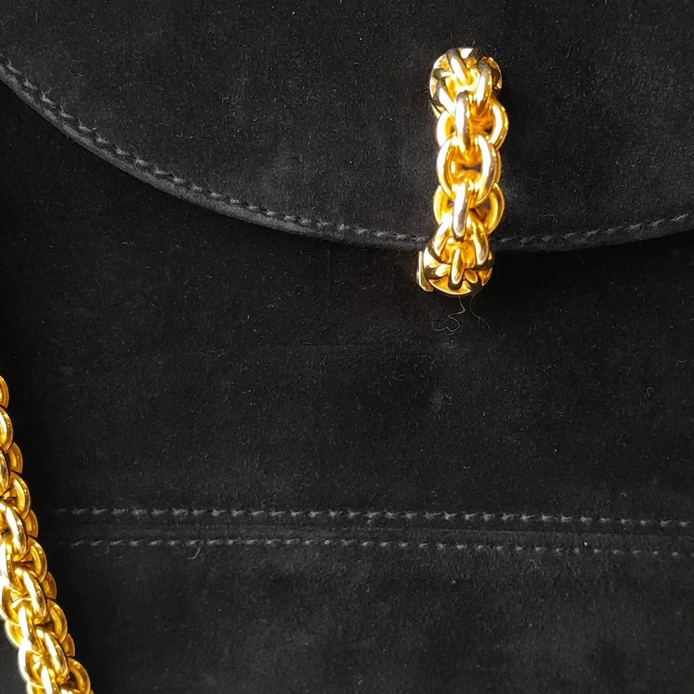 Paloma Picasso  Vintage Suede Chain Cross body Bag! - Picture 2 of 15